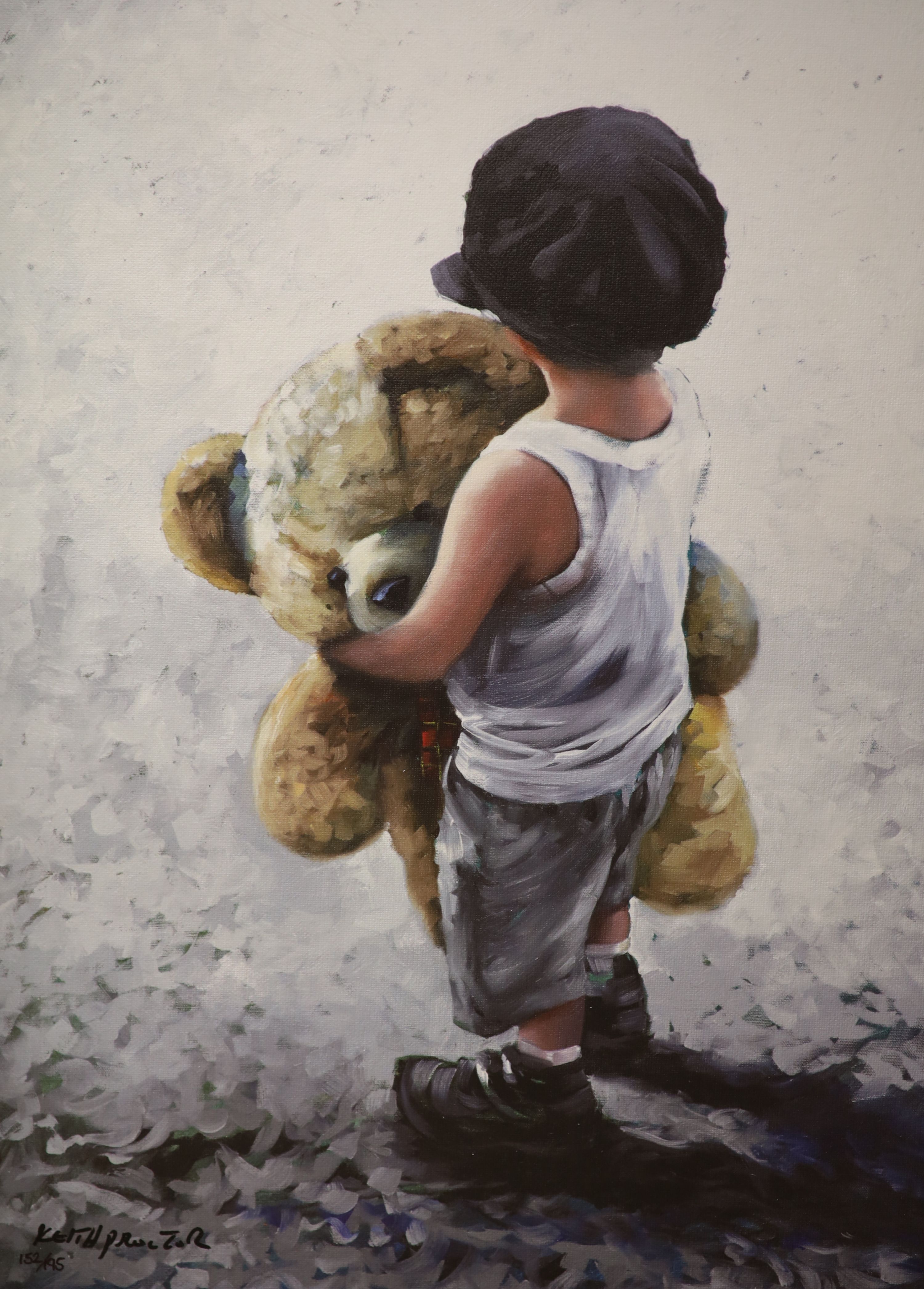 Keith Proctor (1961-), two embellished canvases on board, The Great Escape, 166/195 & Teddy Boy, 152/195, both with COA, 50 x 37cm